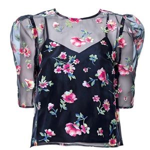 Sheer Floral Combo top